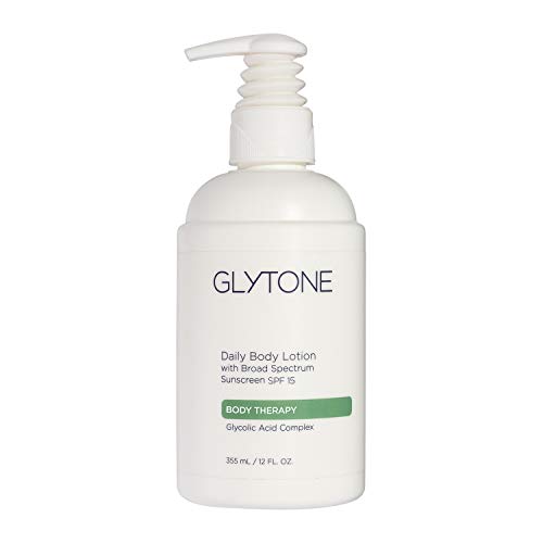 Glytone Daily Body Lotion with SPF 15–Broad Spectrum Sunscreen Moisturizer for Body –Spf Lotion with Glycolic Acid & Shea Butter – Sensitive Skin Sun Screen – Gives Non Greasy Sun Protection – 12 oz