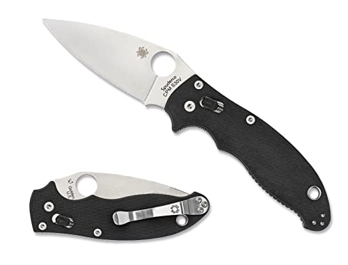 Spyderco Manix 2 Folding Pocket Knife with 3.3" CPM S30V Steel Blade and G-10 Handle - EDC Knife for Men and Women, Perfect for Hunting, Tactical, Camping, Survival, Hiking - PlainEdge - C101GP2