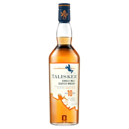 (-32%) Talisker 10 Jahre, aromatischer Single Malt Scotch Whisky, mit Geschenkverpackung, handverlesen von der schottischen Insel Skye, 45,8% vol, 700ml Einzelflasche