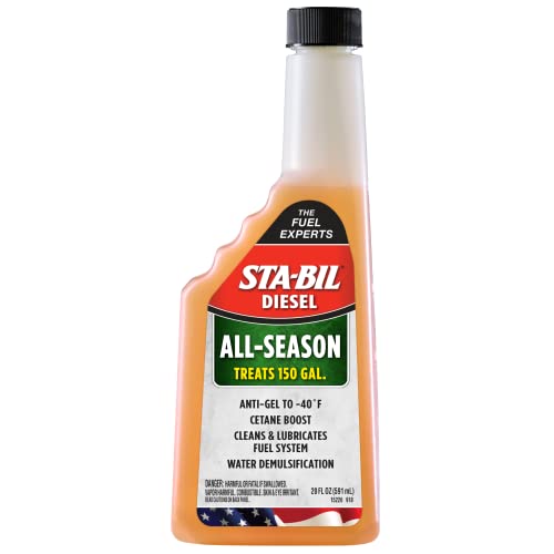 STA-BIL Diesel All-Season - Anti-Gel - Cetane Boost - Cleans And Lubricates Fuel System - Water Demulsification - Treats 150 Gallons -Effective In All Diesel And Bio-Diesel, 20 fl. oz. (15226) , Orange