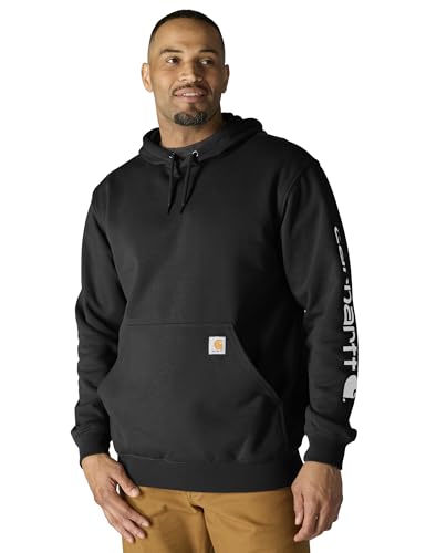 CarharttMenLoose Fit Midweight Logo Sleeve Graphic SweatshirtBlackMedium