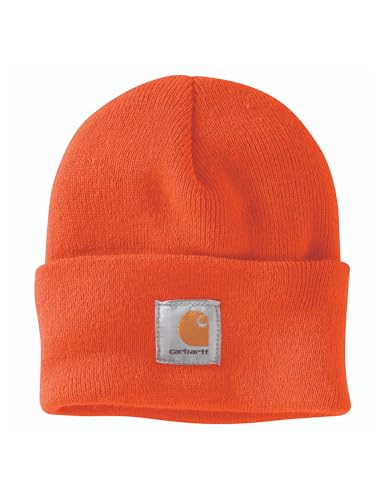Carhartt Men's Knit Cuffed Beanie, Brite Orange, One Size
