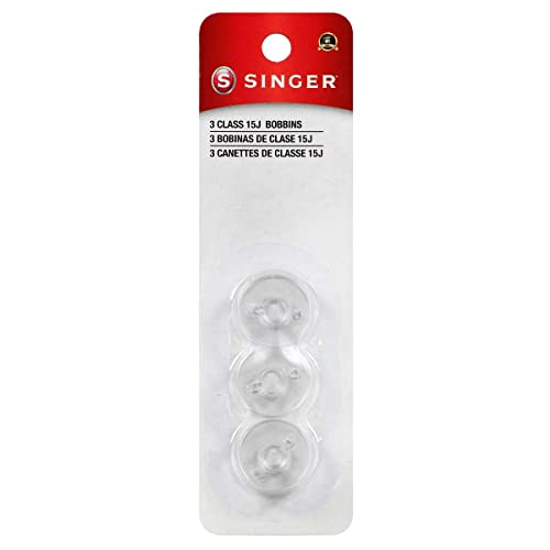 SINGER Class 15J Transparent Plastic Bobbins – Replacement Bobbins for Sewing Machine, Bobbins Sewing Machine, Sewing Machine Bobbins, Sewing Machine Accessories, 3ct