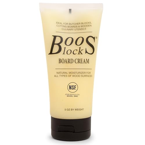 John Boos Block All-Natural Board Cream for Butcher Blocks and Cutting Boards, 5 oz - Wood Conditioner & Sealer for Maintenance and Protection, Safe Formula with Beeswax & Mineral Oil