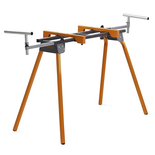 BORA Universal Miter Saw Stand with Quick Release Tool Mounting System- Portable Miter Saw Stand 500 Lbs Max Weight Load - 34-inch Height with Outrigger Arms Up to 114 Inches - PM-4000, Orange