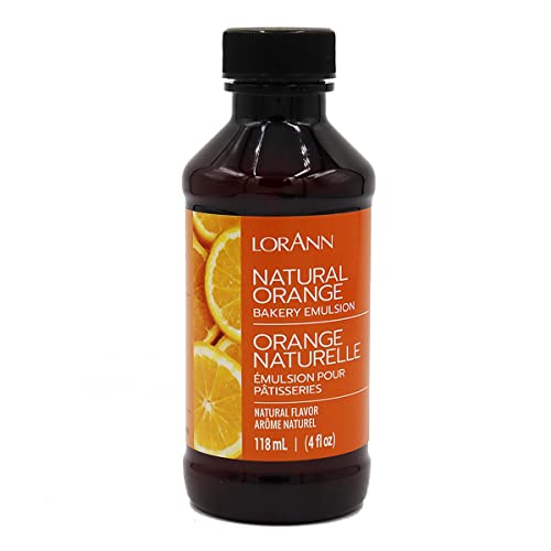 LorAnn Oils Orange Bakery Emulsion: True Essence, Ideal for Boosting Fruit Tones in Cakes, Cookies & Desserts, Gluten-Free, Keto-Friendly, Extract Substitute Essential for Your Kitchen, 4 Oz