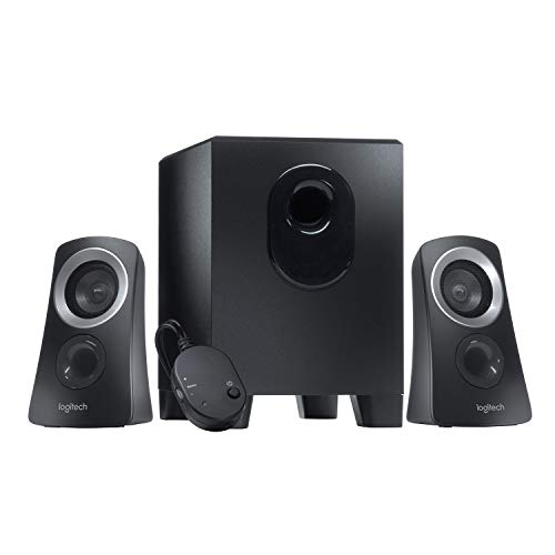 Logitech Z313 2.1 Multimedia Speaker System with Subwoofer, Full Range Audio, 50 Watts Peak Power, Strong Bass, 3.5mm Inputs, PC/PS4/Xbox/TV/Smartphone/Tablet/Music Player - Black