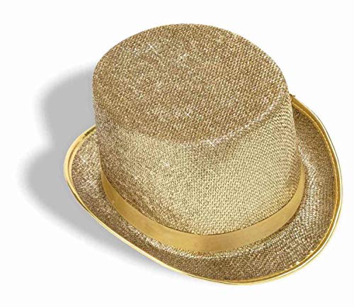 Rubies Gold Glitter Mesh Costume Accessory Top Hat for Adults, Men's No Size