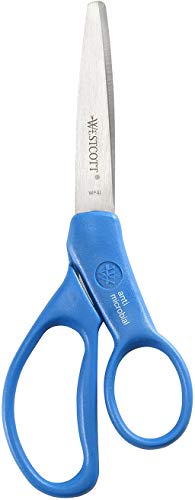 Westcott Left- & Right-Handed Pointed Student Scissors for Kids Ages 12-14, Durable Stainless Steel Blades, Back to School, Classroom Scissors, School Supplies, 7-Inch, Assorted Colors