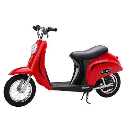 Razor Pocket Mod Electric Scooter – Vintage European Style Moped, 15 MPH (24 KMH) High-Speed Fun, and Smooth Rides for Ages 13+, Red