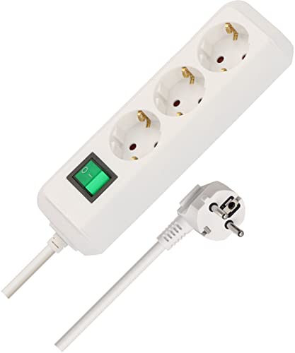 (-47%) Brennenstuhl Eco-Line, Steckdosenleiste 3-Fach (Mehrfachsteckdose mit erhöhtem Berührungsschutz, Schalter und 1,5m Kabel) weiß