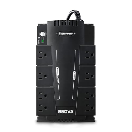 CyberPowerCP550SLG Standby UPS Battery Backup and Surge Protector, 550VA/330W, 8 Outlets, Compact, UL CertifiedCyberPo