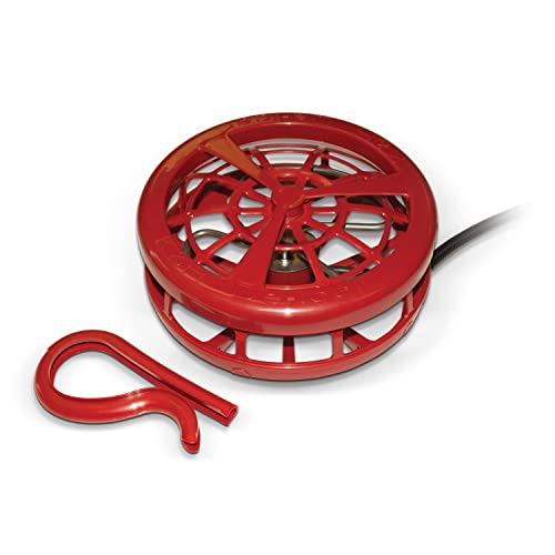 K&H Pet Products Stock Tank & Pond Heater, Ultimate Stock Tank Deicer w/ Cord Clip, Water Trough Heater for Horses, Cattle and Livestock, Full Cage, Floating, Submersible, Safety Listed - Red 750W