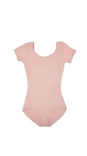 Capezio girls Team Basic Short Sleeve athletic leotards, Ballet Pink, 6 8 US