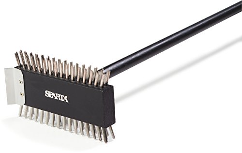 SPARTA 4029000 Stainless Steel Grill Brush, Grill Scraper With Metal Bristles, 30.5 Inches, BlackHOUSE AGAIN Grill Brus