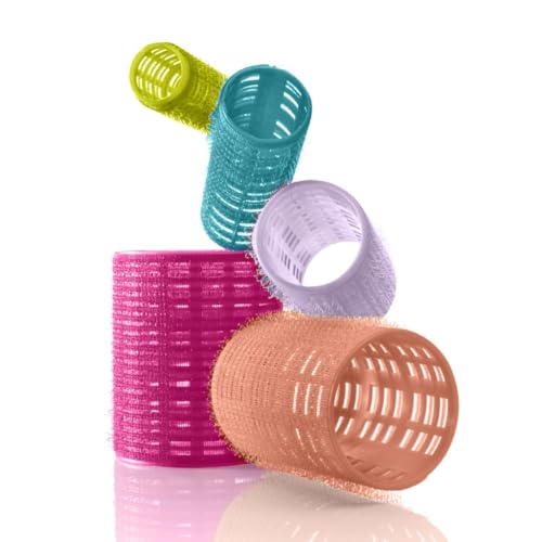 Conair Heatless Curlers- heatless curls overnight - Hair Rollers for Lift & Volume - Assorted Sizes and Colors - 31 Count w/storage