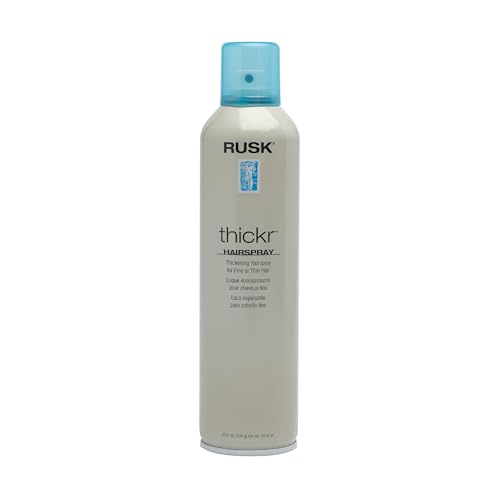 RUSK Thickening Hairspray, Delivers Powerful Texture, Extra-Hold, and Shine, UV Blockers to Protect Color-Treated or Highlighted Hair, 10.6 oz