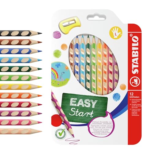 (-48%) STABILO - Ergonomischer dicker Buntstift für Linkshänder - EASYcolors