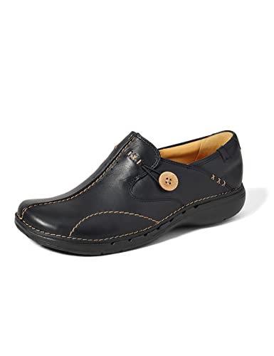 (-46%) Clarks Damen Un Loop Mokassin, Black Leather, 41.5 EU