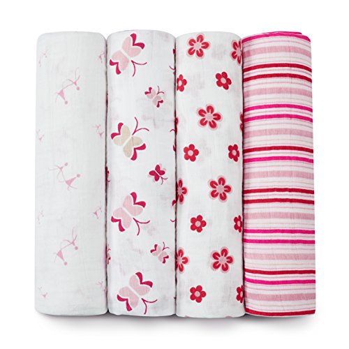 aden + anais Classic Muslin Swaddle Blankets 4-Pack