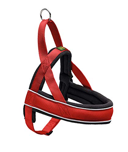 Hunter Racing Norwegian harness for dogs, nylon, reflective, coat-friendly, Red, M