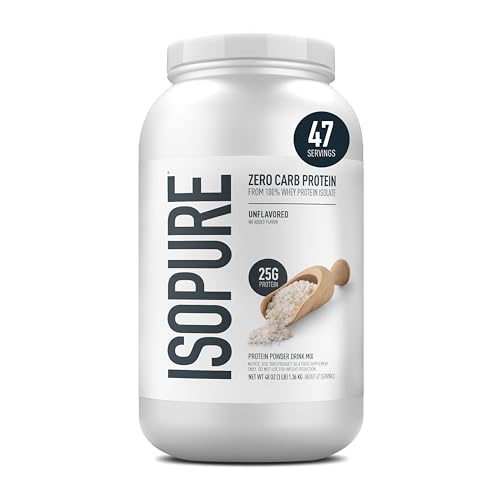 Isopure Zero Carb 100% Pure Whey Isolate Unflavored 3 lbs