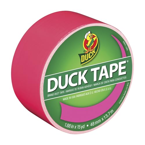 Duck Tape Colored Duct Tape, 1-7/8 Inches x 15 Yards, Neon Pink