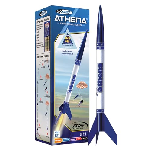 Estes Athena Flying Model Rocket Kit Easiest to Use A fully assembled rocket that reaches a height of up to 1,100 feet.