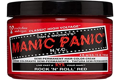 MANIC PANIC Classic Rock N Roll Red Semi Permanent Hair Color - Warm Medium Red Hair Dye for Women & Men That Lasts 4-6 Weeks - Vegan, Ammonia & Cruelty-Free - Create & Mix Custom Shades (4oz)