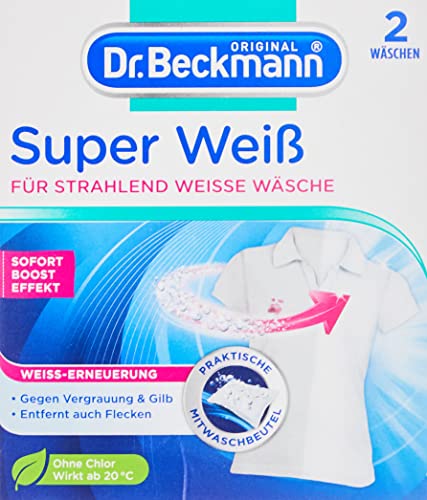 (-30%) Dr. Beckmann Super Weiß | entfernt Grauschleier | hilft gegen Vergilbungen | die Wäsche wird wieder strahlend Weiß | 2 x 40 g