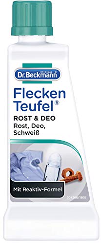 🔥 STARKER PREIS (-48%) Dr. Beckmann Fleckenteufel Rost & Deo | Spezialfleckentferner gegen Rost-, Deo- und Schweiß-Flecken | 50 ml | Wasser