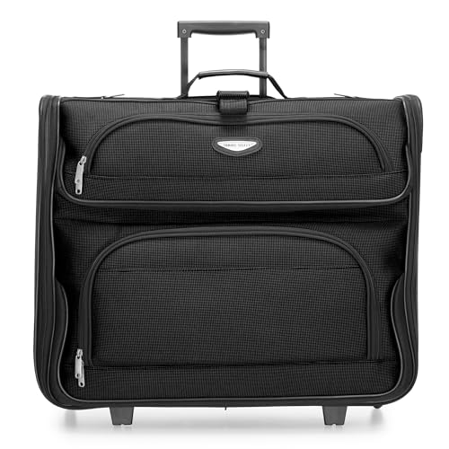 Travel Select Amsterdam Business Rolling Garment Bag, Softside Expandable Rolling 2-Wheeled Suit Carrier, Black, One Size