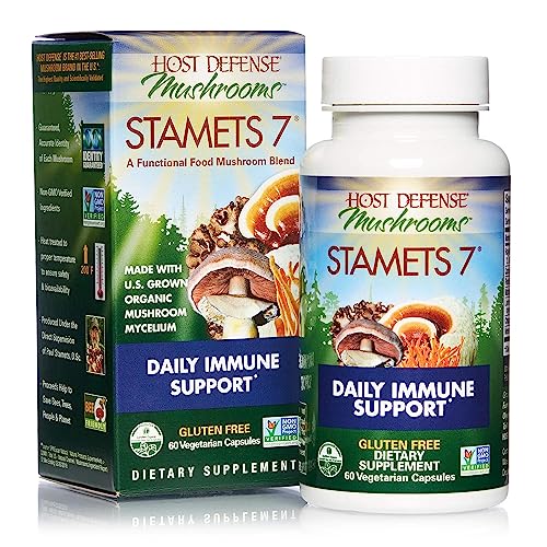 Host Defense Stamets 7-7 Species Blend - Mushroom Supplement for Immune Support - Includes Royal Sun Blazei, Cordyceps, Reishi, Maitake, Lion's Mane, Chaga & Mesima - 60 Capsules (30 Servings)*