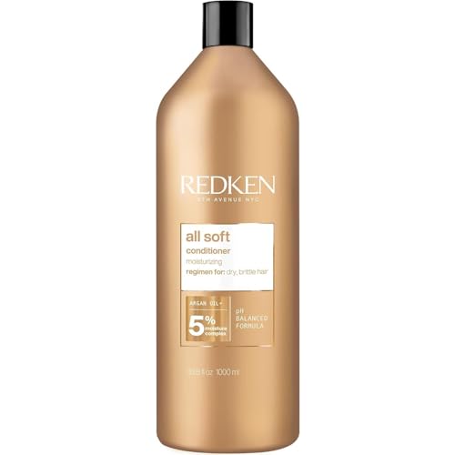 Redken All Soft Conditioner | Moisturizes and Deeply Hydrates| Softens, Smooths, and Adds Shine| Nourishing Conditioner for Dry Hair | Safe for Color-Treated Hair | With Argan Oil