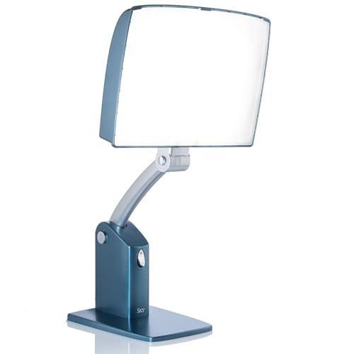 Carex Day-Light Sky Bright Sunlight Therapy Lamp, 10000 LUX Therapy Lamp at 12 Inches, LED Bright White Light with Adjustable Height and Brightness Levels for Mood