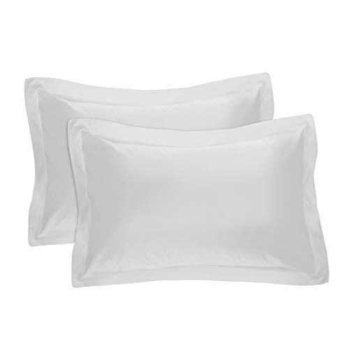 FRESH IDEAS Poplin Tailored 2-...k Pillow Sham,Standard,White