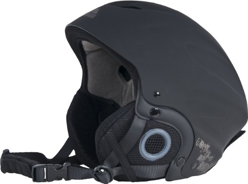 Trespass Unisex Ski Helmet Skyhigh - White/Black/Brown, Goggle Retainer, Removable Ear Pads, Quick Release Buckle, CE EN1077, Adjustable Fit, M/L, Lightweight ABS/EPS