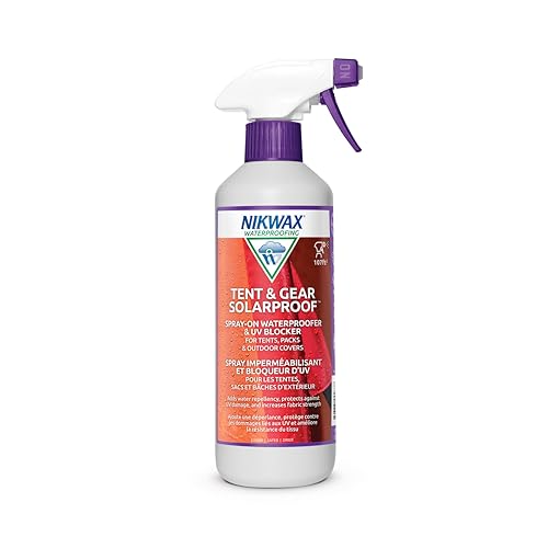 Nikwax Tent & Gear, Tent & Gear Solarproof, 500ml, Spray Waterproofing and UV Protector, Rain Protector, Restores DWR Water Repellency on Outdoor Fabric, Rain Fly, Canvas, Backpacks