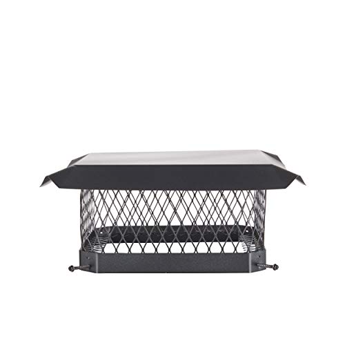 Shelter 13" x 13" Single Flue Bolt-On Chimney Cap, Fully Assembled, Galvanized Steel