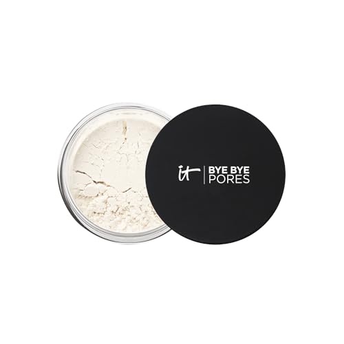 IT Cosmetics Bye Bye Pores – Poreless Finish Loose Setting Powder Makeup – Translucent Blurring Powder for All Skin Tones – Face Powder with Peptides, Silk, Collagen & Antioxidants – 0.23 oz
