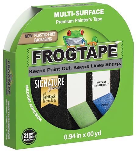 FrogTape Multi-Surface Painters Tape with PaintBlock, 1-Inch x 60 Yds