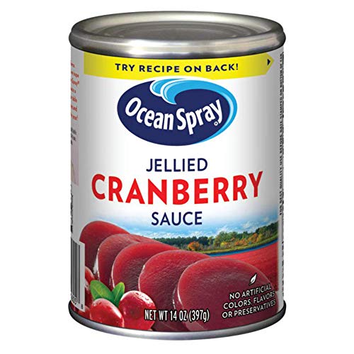 Ocean Spray Jellied Cranberry Sauce, Canned Side Dish, 14 Oz Can (Pack of 1)