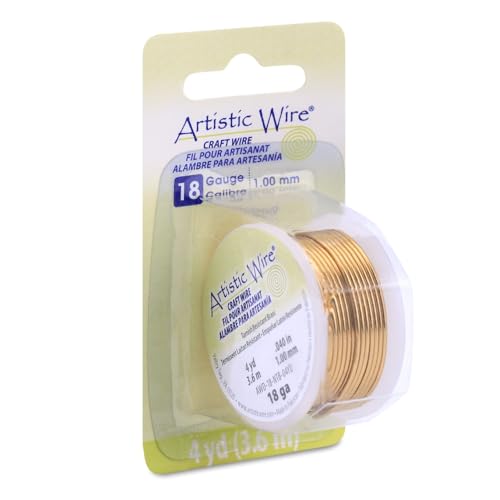 Artistic Wire 18-Gauge Non-Tarnish Brass Wire, 4-Yards (599039096516)