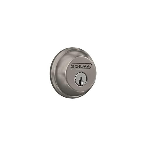 Schlage B60 N 619 Deadbolt, Keyed 1 Side, Highest Residential Security, Satin Nickel