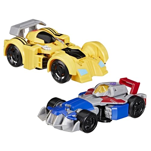 Transformers Bumblebee and Starscream Bot Racers, Easy to Change from Robot Toys to Car Toys, Action Figures for Boys and Girls 3+ (Amazon Exclusive)