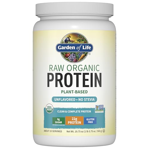 Garden of Life Organic Vegan Protein Powder, Plant Based & BCAAs, Organic Protein Powder with Probiotics & Enzymes, Non-GMO, Gluten-Free Lactose Free 1.2 LB