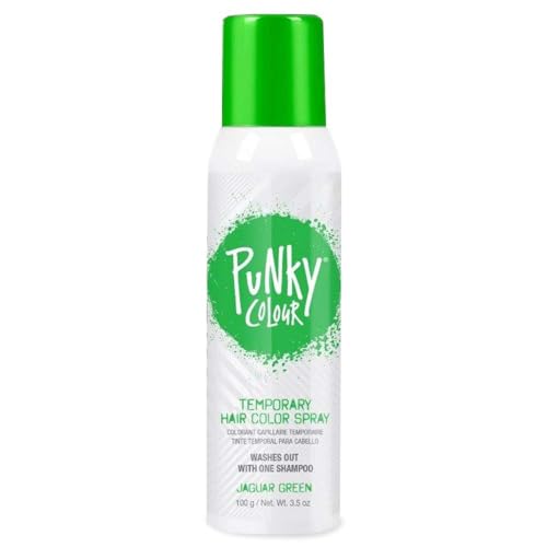 Punky Temporary Hair Color Spray – Jaguar Green, Instant Vivid Temporary Hair Dye for Women, Wash Out, Hair-Color Spray, 3.5 oz, 1 Pack