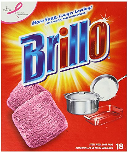 Brillo Steel Wool Soap Pads, Long Lasting, Original Scent Cleaning, 18 Count (Original, 18 Count (Pack of 1))
