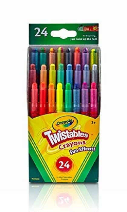 Crayola Twistables Crayons for Kids (24ct) No Sharpen Toddler Coloring Supplies, Less Mess, Stocking Stuffer & Holiday Gifts for Boys & Girls, Ages 3, 4, 5