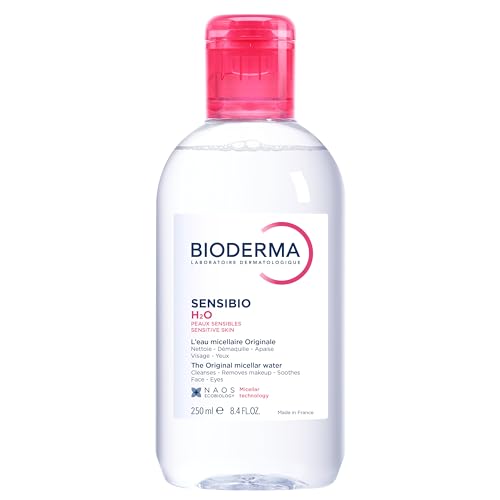 Bioderma Sensibio H2O Micellar Water, Makeup Remover Cleanser, Gentle for Skin, Fragrance-Free & Alcohol-Free, Gentle Face Cleanser for Sensitive Skin, 8.4 Fl Oz